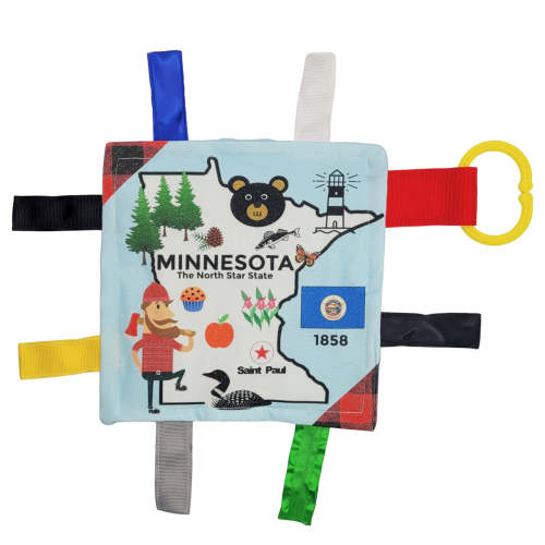 Minnesota State Tag Toy Crinkle Square That Teaches Facts