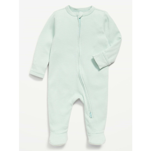 Textured Ribbed 2-Way-Zip Sleep & Play Footed One-Piece for Baby