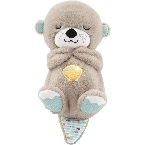 Fisher-Price Baby Toy Soothe 'n Snuggle Otter Portable Plush Sound Machine with Music Lights & Breathing Motion for Newborns 0+ Months