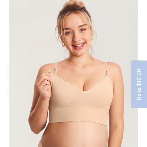 Ribbed V Neck Nursing Bralette