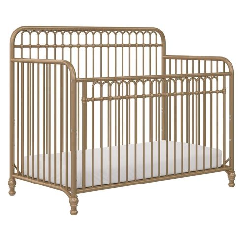 Little Seeds Ivy 3-in-1 Convertible Metal Crib, Gold