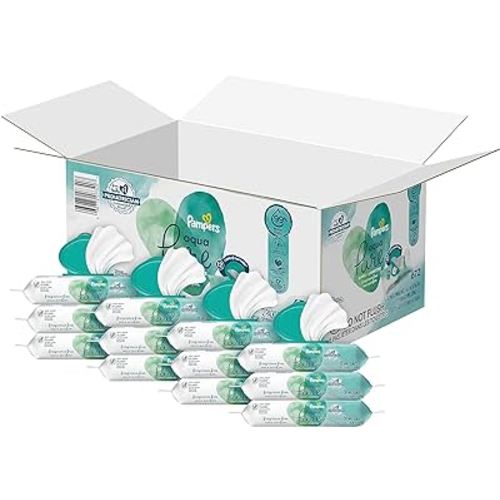 Pampers Aqua Pure Sensitive Baby Wipes - 672 Count, 99% Water, Hypoallergenic, Unscented