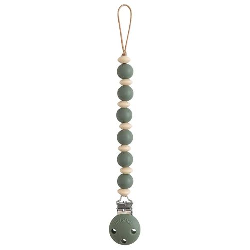 mushie 100% Silicone Baby Pacifier Clip BPA Free | Luna (Dried Thyme)