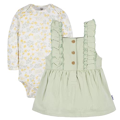 Gerber Baby & Toddler Girls' 2-Piece Overall Dress Set