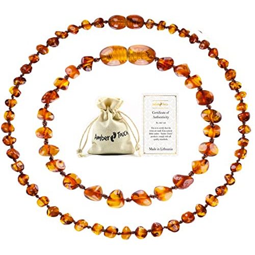 Baltic Amber Necklace and Amber Bracelet - Natural Amber from Baltic Region (13in. and 5.5in.)