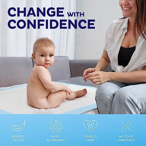Chucks Pads Disposable [100-Pack] Underpads 17"x 24" Incontinence Chux Pads Absorbent Fluff Protective Bed Pads, Pee Pads for Babies, Kids, Adults & Elderly | Puppy Pads Large for Training Leak Proof - 17" X 24" (100-Count)