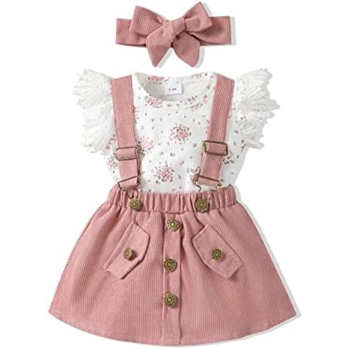 Newborn Baby Girl Clothes Dresses Outfits Gifts Romper Top Overalls Dress Suspender Skirt Sets for Infant Girls