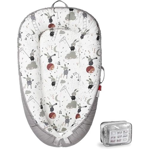 Baby Lounger for Newborn 0-24 Months, Breathable & Soft Baby Nest, Portable and Lightweight Lounger for Home and Travel, Ideal Newborn Babies Essentials