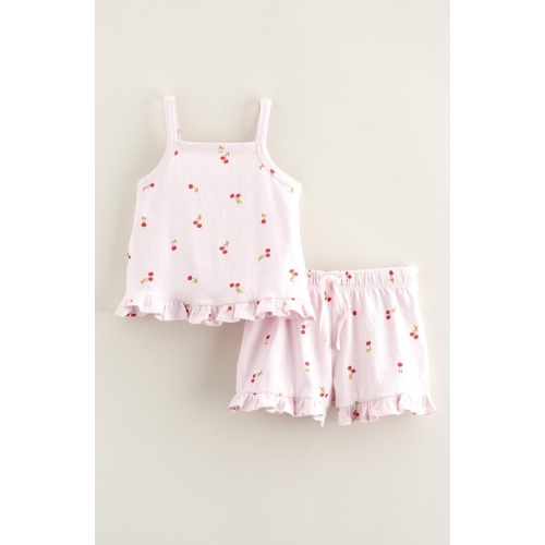 Ruffle Cotton Tank & Shorts Set