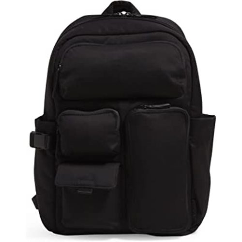 Vera Bradley Women's Cotton Utility Large Backpack, Black, One Size