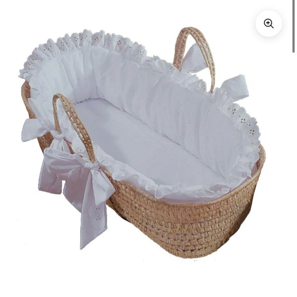 Traditional Eyelet Baby Moses Basket