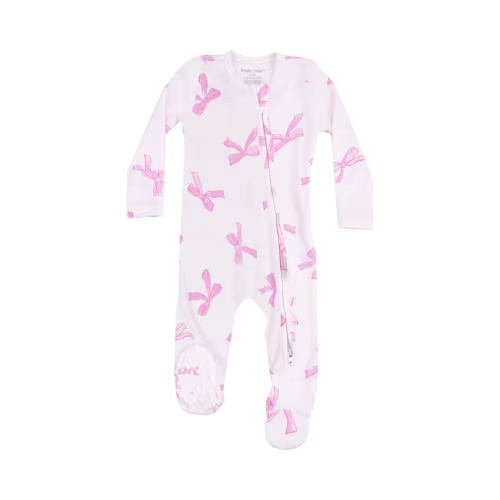 Zipper Footie Pretty Bows Rib