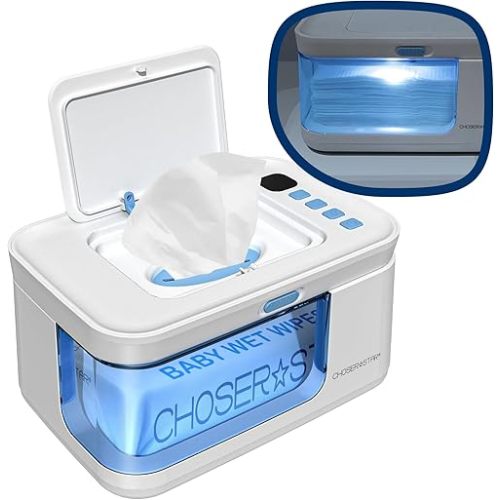 Baby Wipe Warmer and Dispenser Portable Heated Diaper Wipe Heater with Fast Heating, Large Capacity, and Anti-Dry Out (no Charger Block)
