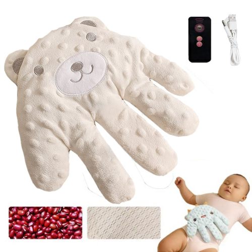Baby Soothing Palm, Baby Patter for Sleep, Baby Startle Prevention Hand Glove, Electric Baby Hand Sleep Soothers Pillow, Red Bean Filling, Cute for Newborns, Baby Girl, Baby Boy (C)