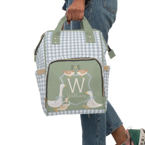 Personalized Baby Diaper Bag, Backpack, Storybook, Cottage Baby Decor, Baby Shower Gift, English Cottage Diaper Bag, Cottagecore Baby
