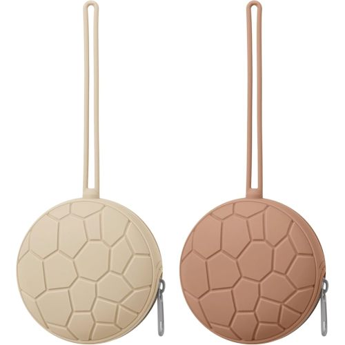 Silicone Pacifier Holder Case, BPA-Free Newborn Baby Silicone Pacifier Holder for Boys & Girls, Portable Silicone Pacifier Container Case (Sand/Natural)