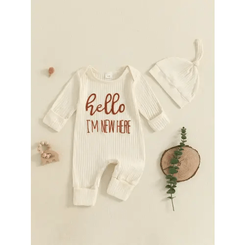 newborn jumpsuit outfits spring winter baby boy ribbed - Temu
