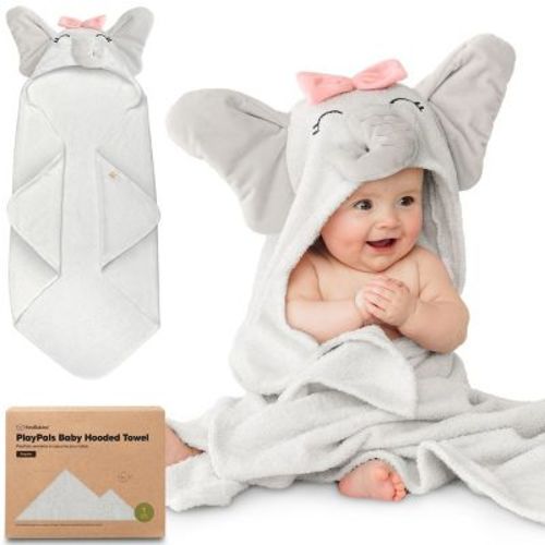 Keababies Playpals Baby Towels With Hood For Girls, Boys, 100% Organic Soft Cotton Hooded Bath Towels For Newborn, Kids (ella)
