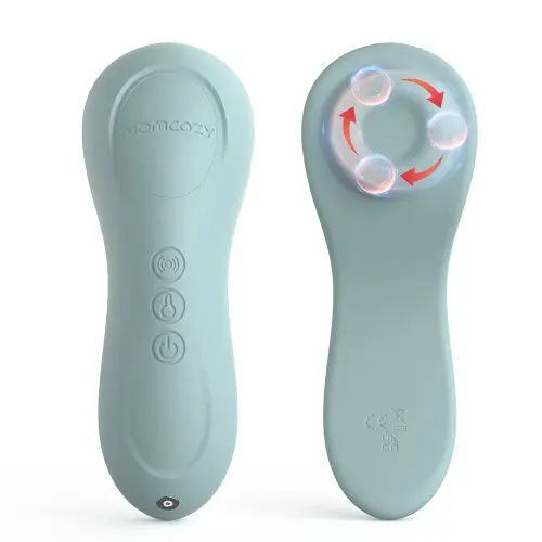 Momcozy Rolling Lactation Massager with Heat, 3-in-1 Real-Like Massage for Relieve Clogged Ducts, Breast Massager Warming for Breastfeeding, Improve Milk Flow, Blue-Green