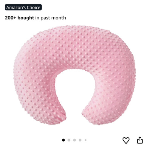 ESEN Baby Nursing Pillow and Body Positioner for Breast Feeding and Bottle Feeding, Ultra Soft Baby Breastfeeding Pillows with Removable Nursing Pillow Cover for More Support for Mom and Baby (Pink)