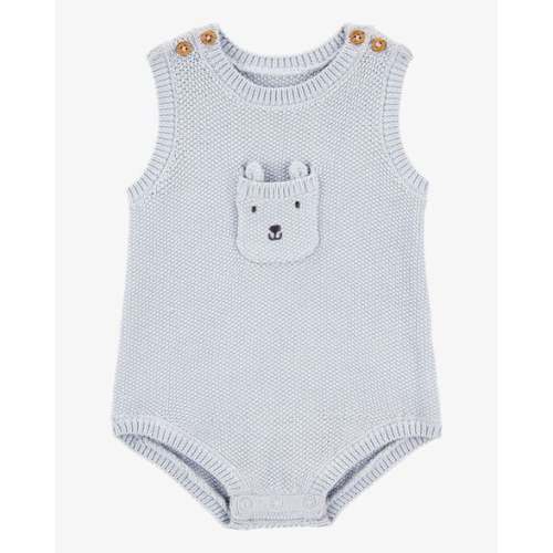 Baby Solid Cotton Romper - Blue - Carter's | Carter's