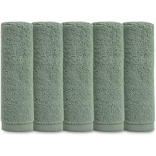 Natemia Organic Baby Washcloths - 10"x10" Baby Washcloths for Newborn, Pack of 6 Soft Organic Cotton Baby Towels, Baby Girl Washcloths, Wash Cloths for Babies, Organic Cotton Washcloths