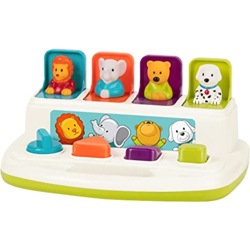 Battat – Cause-and-Effect Toy – Developmental Toy with Buttons & Colors – Color Sorting Animal Toys – for Kids, Toddlers, Babies – 18+ Months – Pop-Up Pals