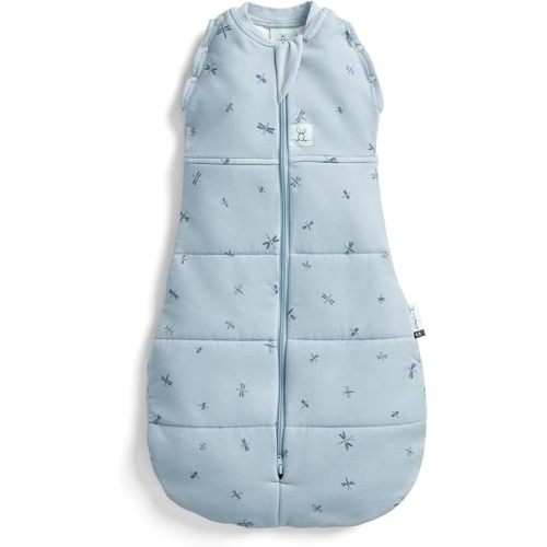 ergoPouch Cocoon Swaddle Sack 1.0 TOG - Baby Sleep Sack, Gentle Snug Fit Helps Calm Startle Reflex, Ideal for Arms In/Out Sleeping, Soft Breathable Fabric for Better Sleep (0-3 Months, Dragonflies)