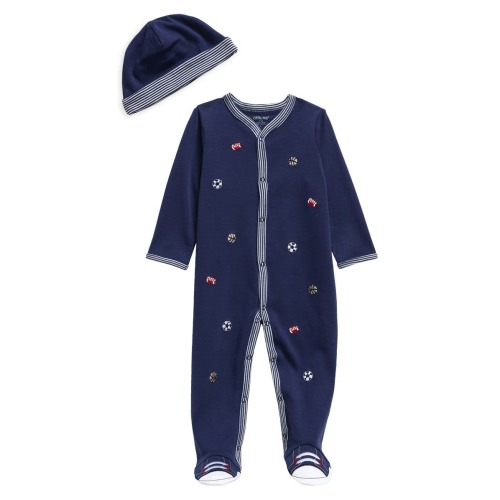 Sports Cotton Footie & Hat Set - 3M