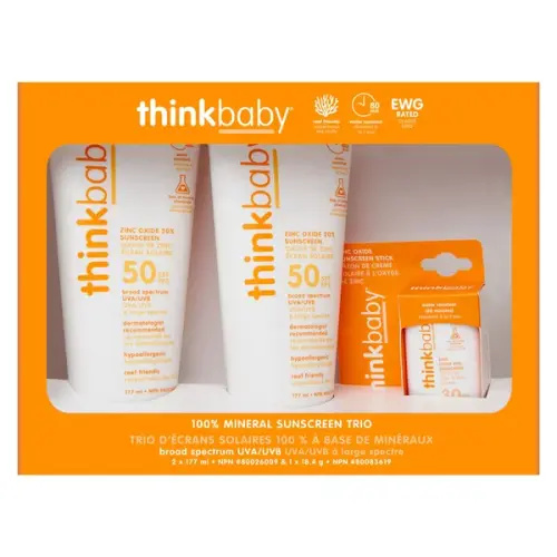 Thinkbaby Sunscreen Lotion SPF 50, 2 x 177 mL and Sunscreen Stick SPF 30, 1 x 18.4 g