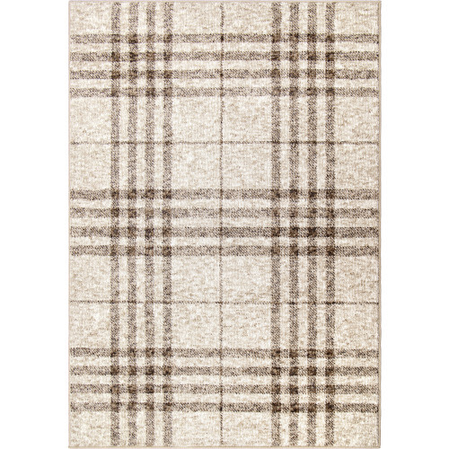 My Texas House Highlands 5' X 7' Beige Plaid Area Rug