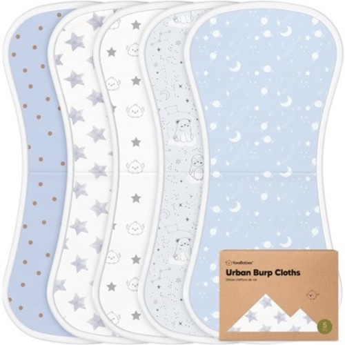 KeaBabies 5pk Urban Baby Burp Cloths, Organic Burping Cloth for Babies, Burp Rags for Baby Girls, Boys