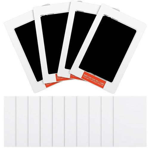 Outus 3 x 5 Inch Newborn Handprint and Footprint Paw Print Kit 4 Clean Touch Ink Pads 10 Imprint Cards Pet Inkless Hand and Feet Stamp for Dogs(Orange, Pink, Light Green, Light Blue)