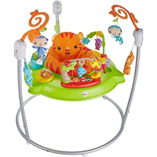 Fisher-Price Baby Bouncer Tiger Time Jumperoo Musical Activity Center with Lights Sounds & Developmental Toys