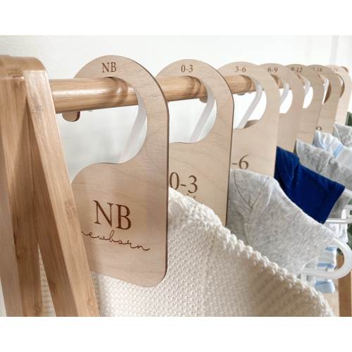 Baby Nursery Closet Dividers Handmade Wood Clothes Size Markers for Babies Wooden Baby Gifts Organize Babies Closet Baby Shower Gift Ideas