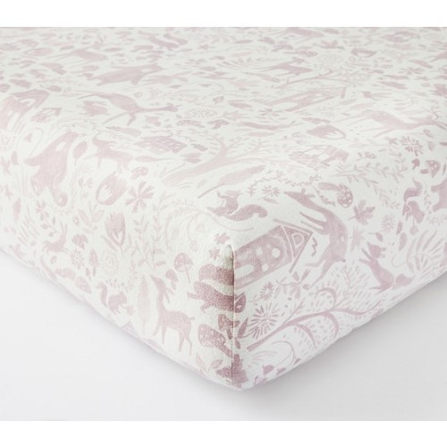 Woodland Flannel Organic Crib Fitted Sheet | Pottery Barn Kids