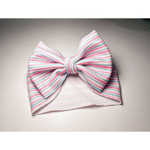 Newborn Bow Hospital Stripe Bow for Newborn Pictures Headwrap for Baby Headband for Infant Bows Hospital Headband Going Home Bow