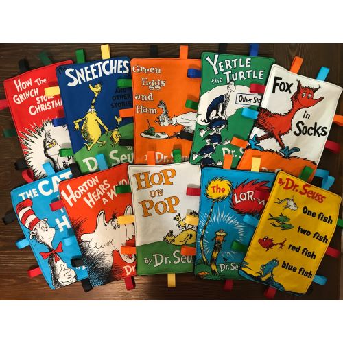 Dr. Seuss Titles~ Handmade Baby & Toddler Storytime Sensory Crinkle *Tag Toy!!!!!