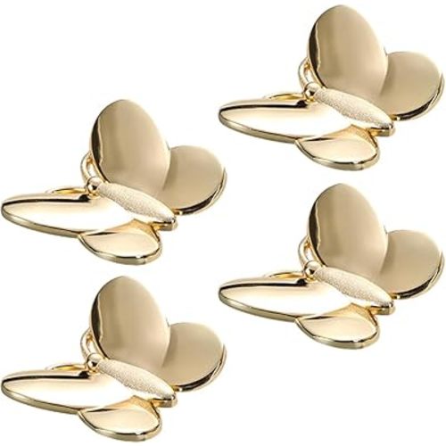 Butterfly Door Knobs Gold Cabinet Handles Dresser Decor Kitchen Cabinet Handles Cabinet Pulls Closet Drawers Knobs Drawers Pulls Cabinet Hardware Dresser Knobs (4, Gold)