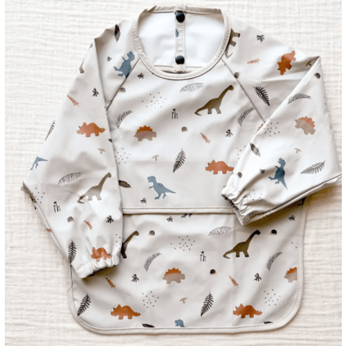Bulle Long-Sleeved Bib - Dinosaur - Clement