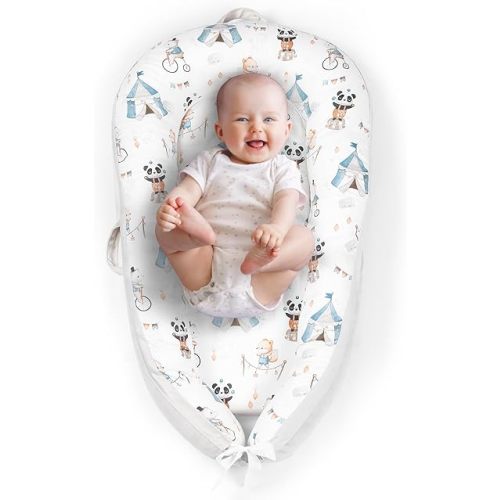 Baby Lounger for Newborn - Baby Nest for Co-Sleeping - Cooling Soft Breathable - Portable Infant Lounger Baby Essentials for Home Travel - Baby Gift for 0-24 Months