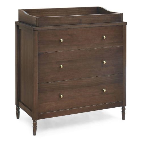 Delta Children Serena 3 Drawer Dresser With Changing Top - Teak Brown