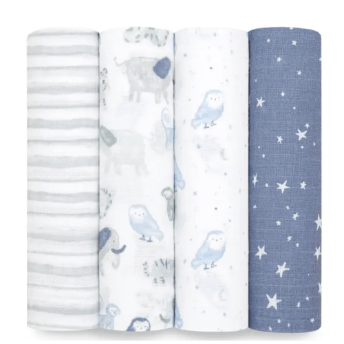 Time To Dream Cotton Muslin Swaddles 4pk | aden + anais
