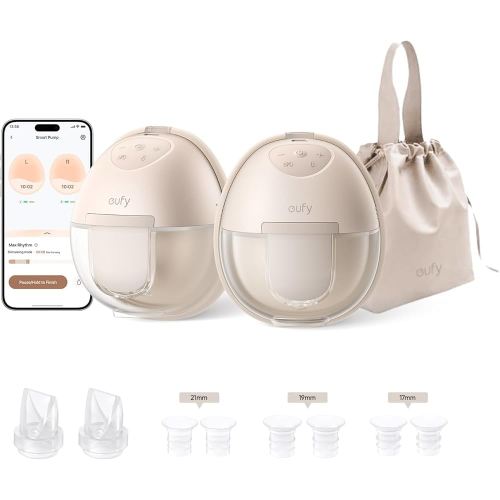 eufy Security Wearable S1(T8D02), Electric Hands-Free Breast Pump, Hospital-Grade Suction, Leak-Proof and Ultra-Quiet, Upgraded