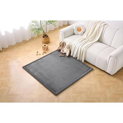 Hakuna Matte CloudSoft Play Mat - Dark Gray (1.27x1.27m) | Super Soft & Safe Baby Rug | Luxury Nursery Decor | Extra Thick Cushioned Comfort for Tummy Time & Play | Oeko-TEX Certified, Waterproof