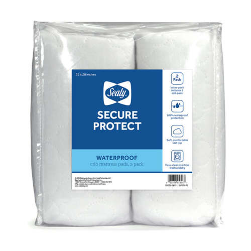 Sealy Secure Protect Waterproof Fitted Crib Mattress Pad, 2-Pack — buybuy BABY