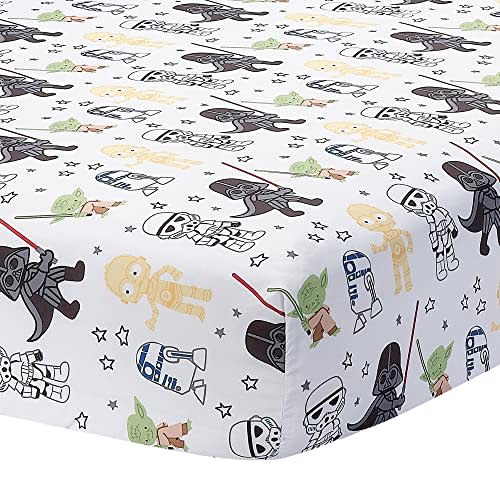Lambs & Ivy Star Wars Classic Polyester Fitted Crib/Toddler Sheet - Yoda/Darth Vader