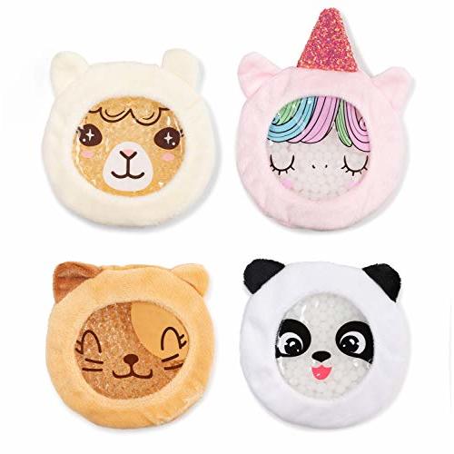 INDIGO CHILD : Premium Dual Action Hot or Cold Gel Packs | 4 Pack | Soft Plush Fabric Sleeves | Adorable Zoo Animals Design | Durable Gel Bead Wrap | Perfect for Boo-Boos and Aches
