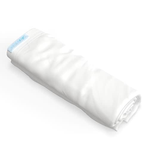 QuickZip Crib Extra Zip-On Sheet (SecureFit Wraparound Base Not Included) - Faster, Safer, Easier Baby Crib Sheets - White 100% Cotton - Fits All Standard Crib Mattresses