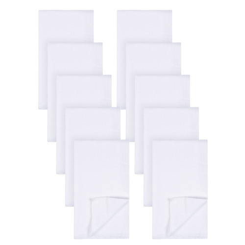 Gerber 10 Pack Flatfold White Cloth Diapers for Babies - 24" x 27" Newborn Diapers - Reusable, Soft & Absorbent 100% Cotton